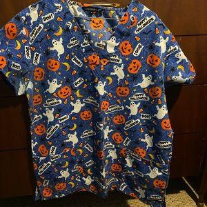 Halloween scrub top